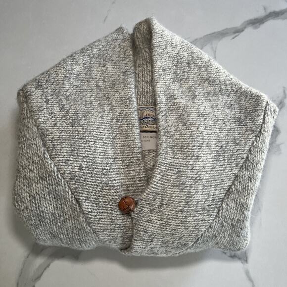 Britches Great Outdoors Mens Size XL Wool Shawl Neck Vintage Sweater Gray Stripe - Picture 10 of 10